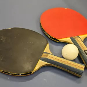 Table tennis bats at Priory Court Community Centre