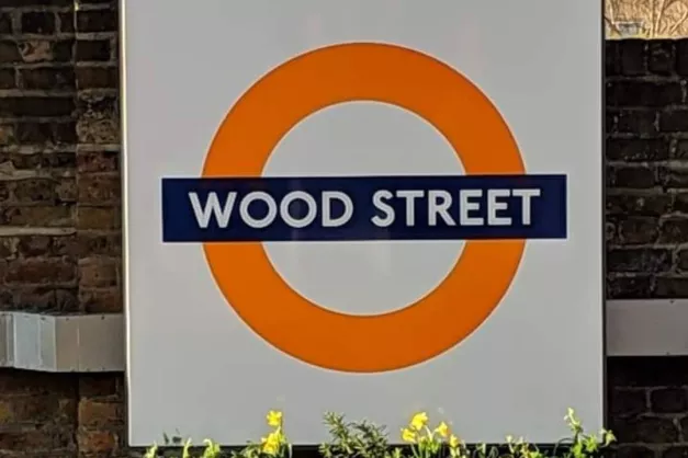 Wood Street station sign