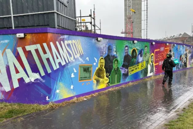 An image of Walthamstow Mural located outside of the mall. 