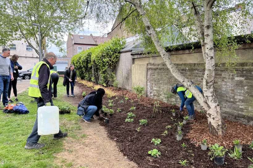 Volunteers working on improvements to Jubilee Gardens