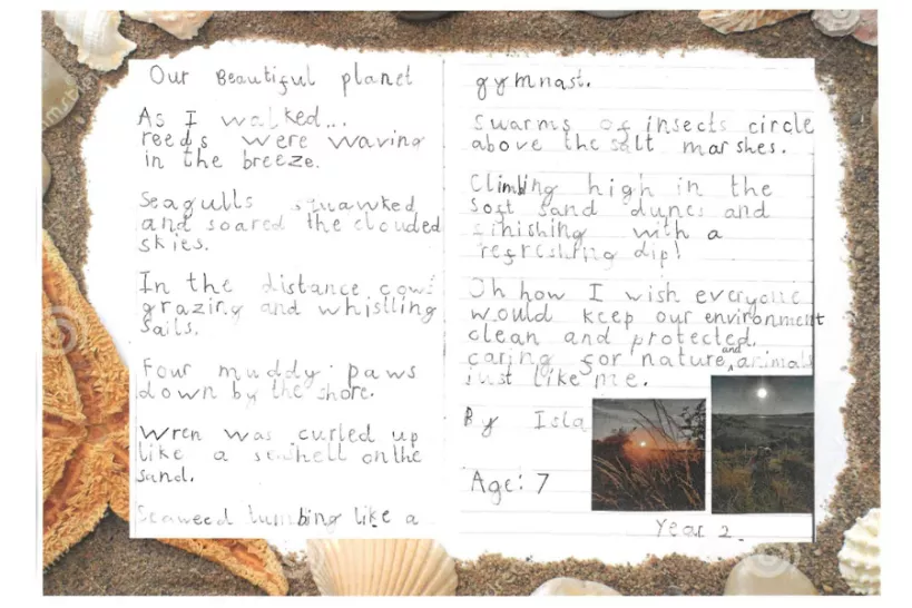 National Poetry Day Competition 2022 - entry from Isla, aged 7 - from Selwyn Primary Academy