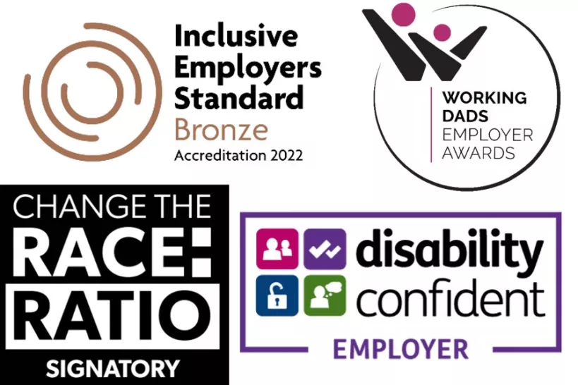 images of logos. Inclusive employers standard, change the race ratio