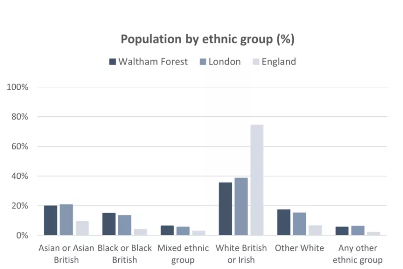 Chart for Population by ethnic group