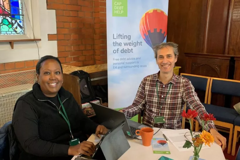 Diane and Jon from the financial help team at All Saints Church, ready to help those who need advice